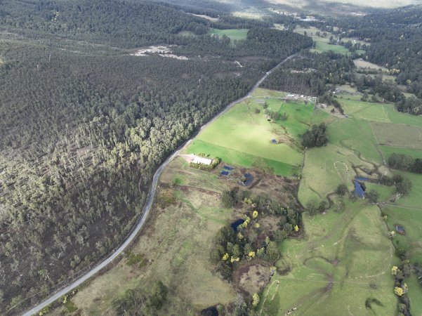 Drone flyover of slaughterhouse