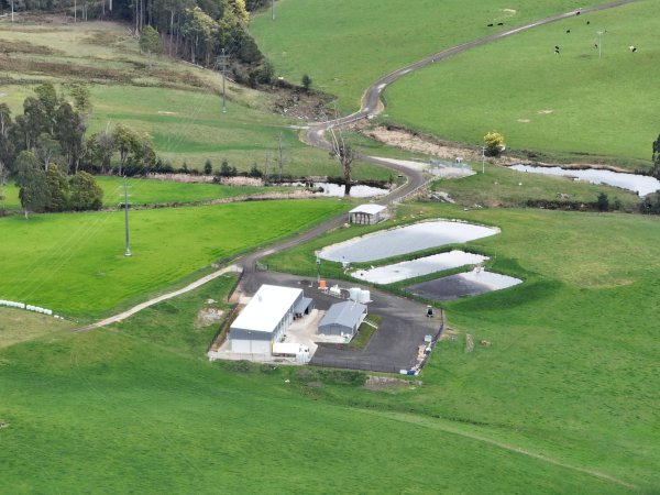 Drone flyover of slaughterhouse