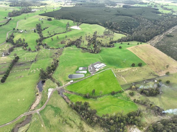 Drone flyover of slaughterhouse