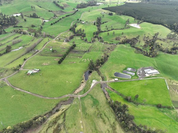 Drone flyover of slaughterhouse