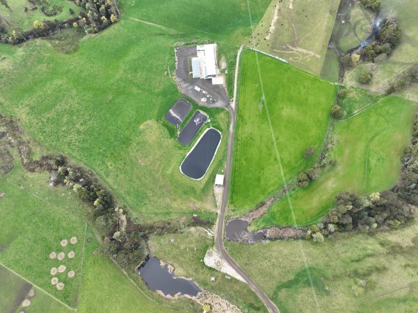 Drone flyover of slaughterhouse