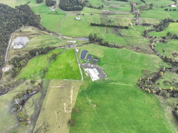 Drone flyover of slaughterhouse