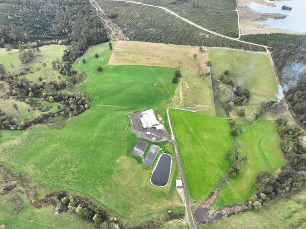 Drone flyover of slaughterhouse