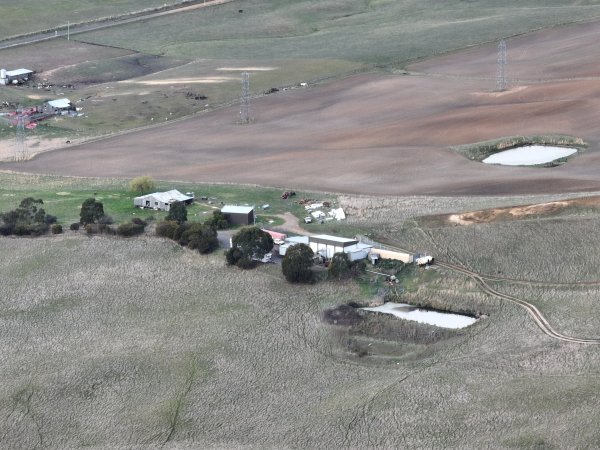 Drone flyover of slaughterhouse