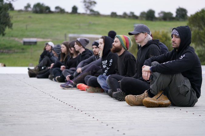 Activists occupy the rooftop of Strath Meats slaughterhouse