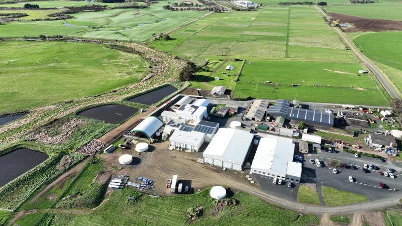 Drone flyover of slaughterhouse