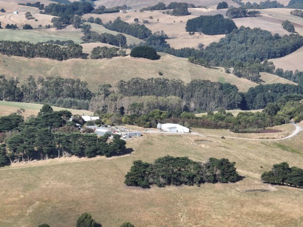 Drone flyover of rabbit farm