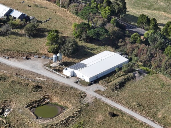 Drone flyover of rabbit farm