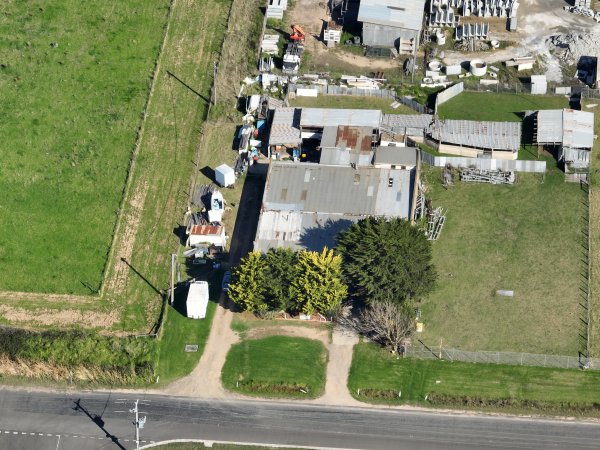 Drone flyover of rabbit/sheep slaughterhouse