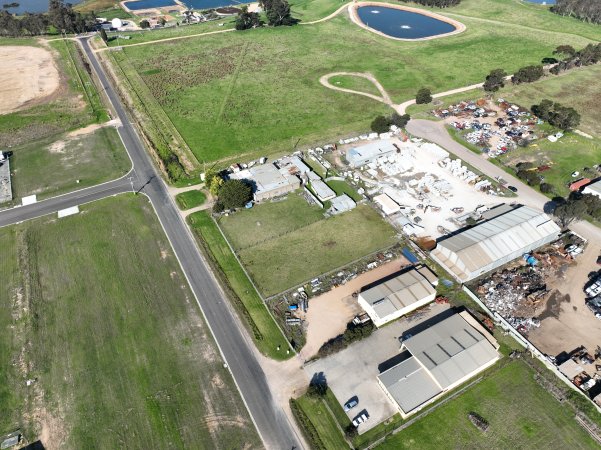 Drone flyover of rabbit/sheep slaughterhouse