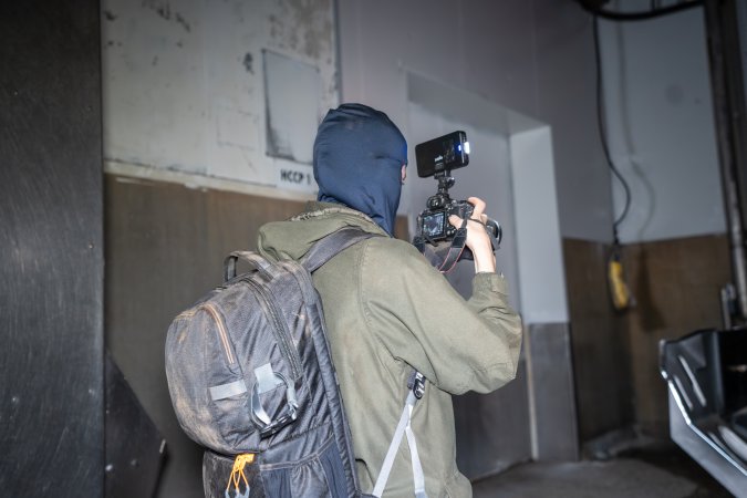 Investigator films inside cattle kill room