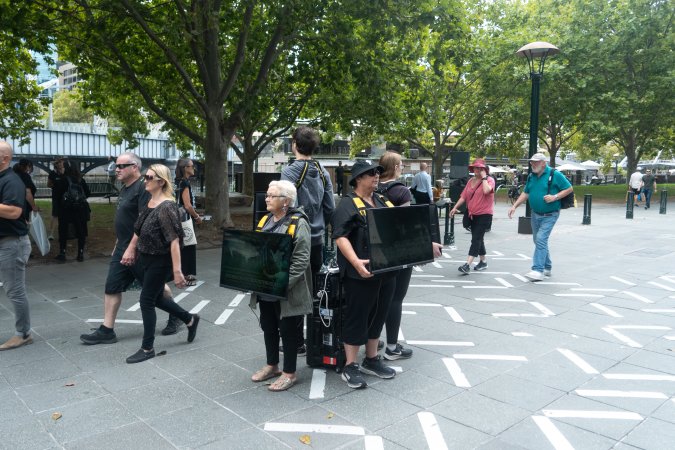 Animal rights activists at Dominion Outreach Melbourne