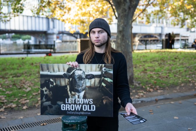 Animal rights activists at Dominion Outreach Melbourne