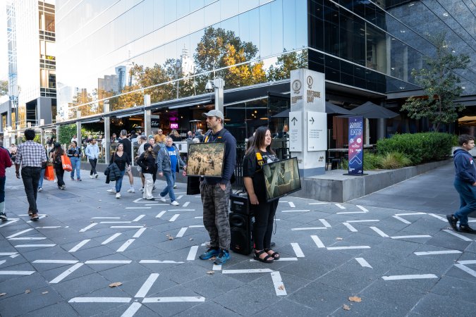 Animal rights activists at Dominion Outreach Melbourne