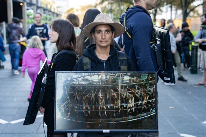 Animal rights activists at Dominion Outreach Melbourne