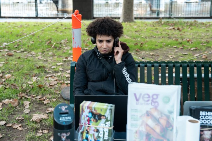 Animal rights activists at Dominion Outreach Melbourne