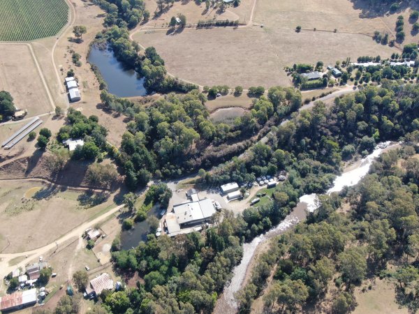 Drone flyover of slaughterhouse