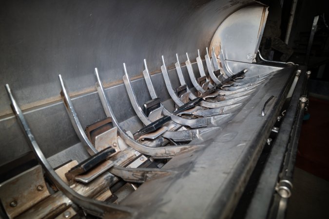 Inside dehairing machine