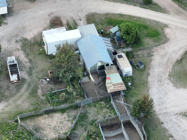 Drone flyover of slaughterhouse