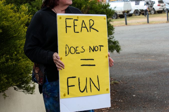 Protest outside of Queanbeyan Rodeo