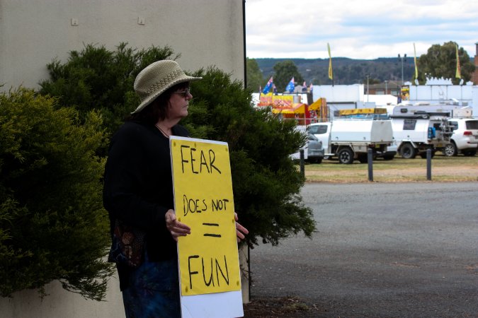 Protest outside of Queanbeyan Rodeo