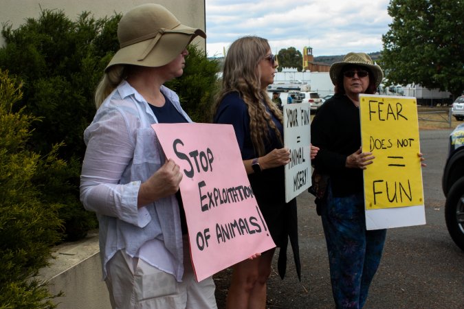 Protest outside of Queanbeyan Rodeo