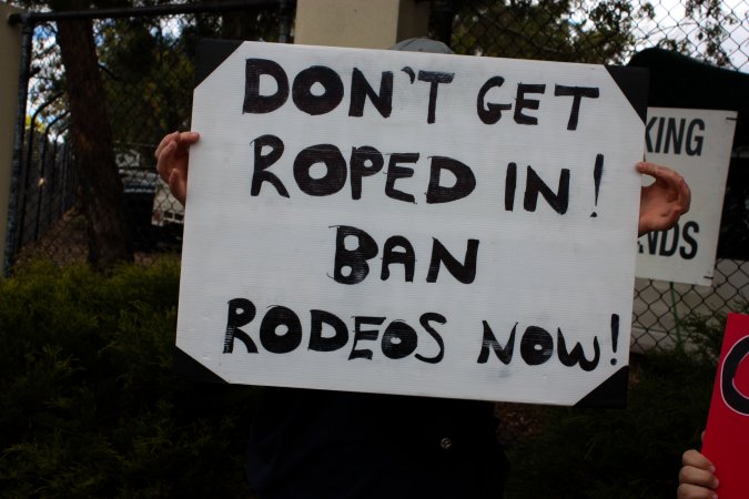Protest outside of Queanbeyan Rodeo