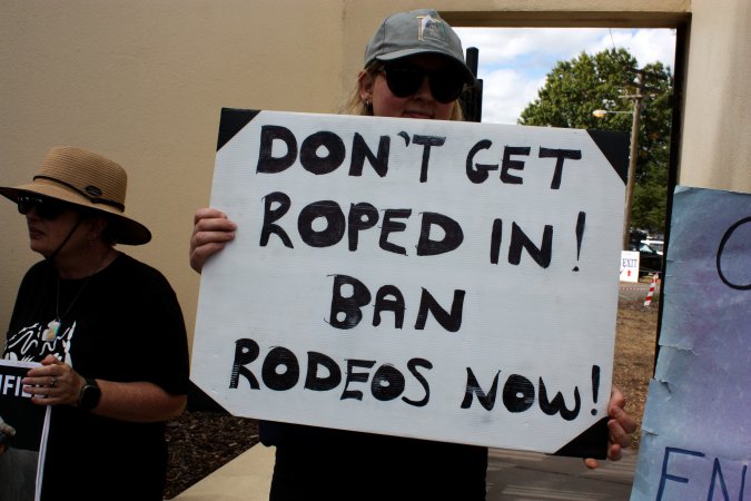 Protest outside of Queanbeyan Rodeo