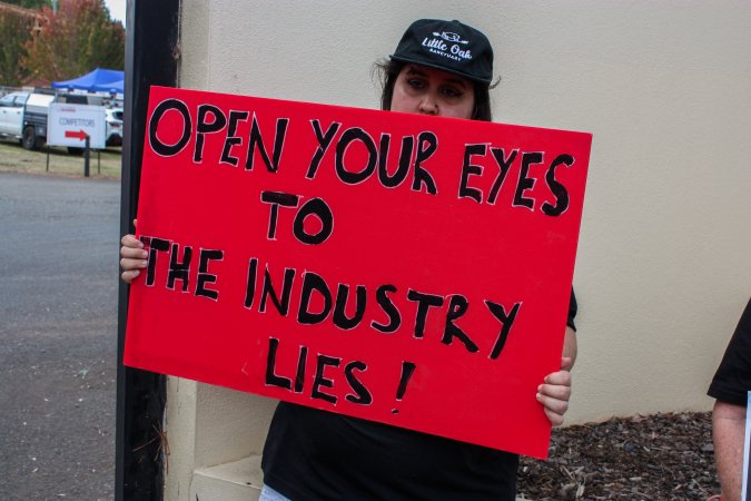 Protest outside of Queanbeyan Rodeo