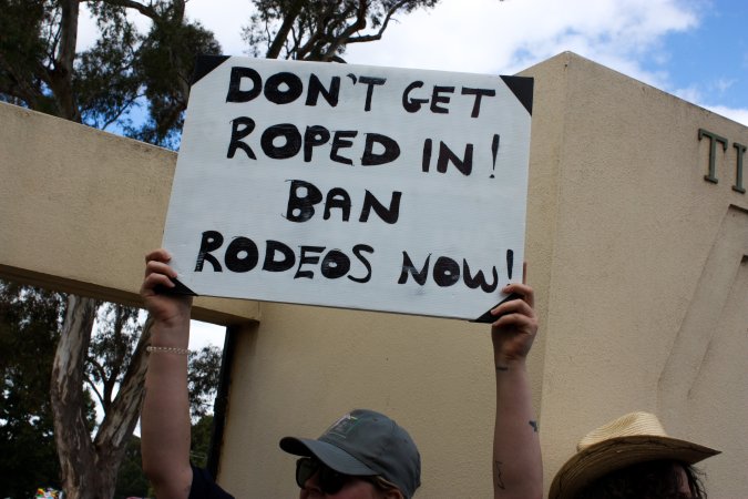 Protest outside of Queanbeyan Rodeo