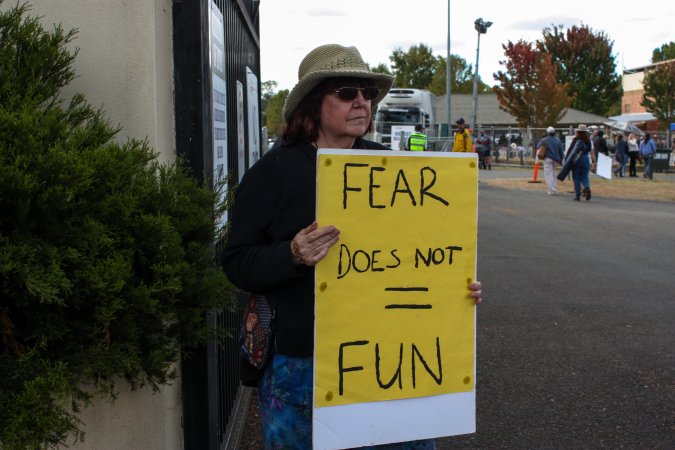 Protest outside of Queanbeyan Rodeo