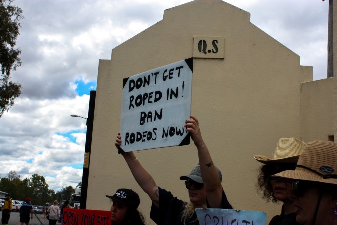 Protest outside of Queanbeyan Rodeo
