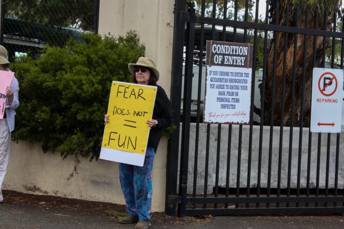 Protest outside of Queanbeyan Rodeo