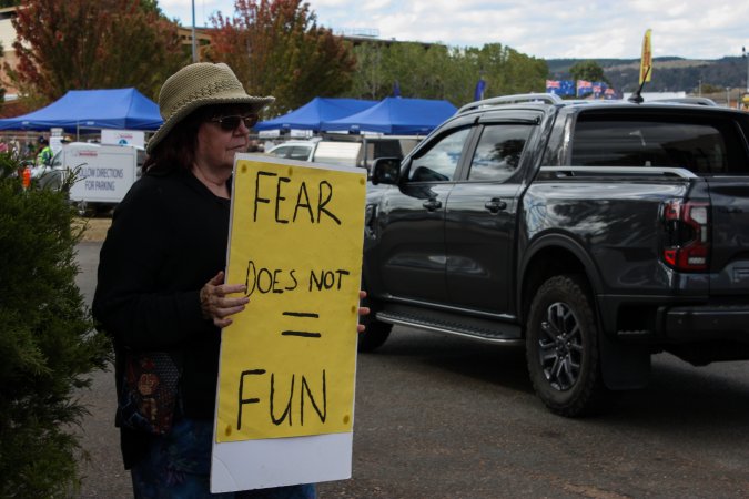 Protest outside of Queanbeyan Rodeo