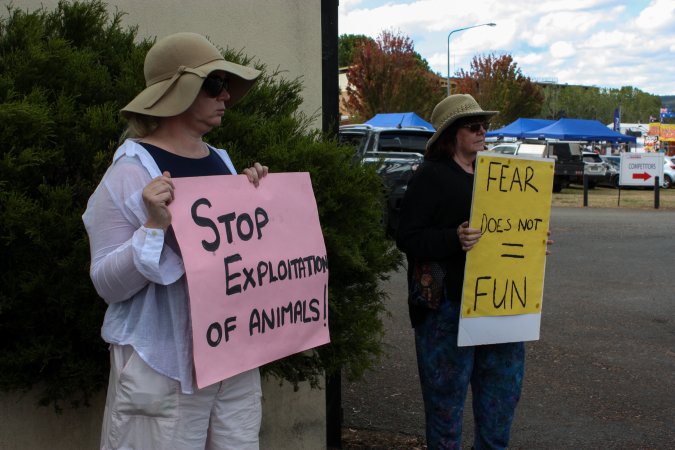 Protest outside of Queanbeyan Rodeo