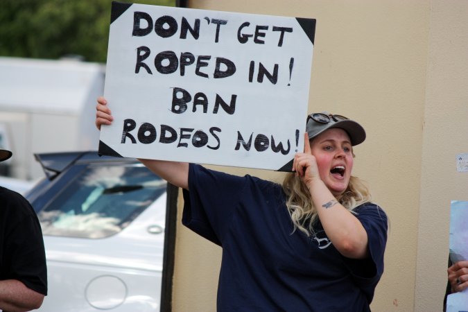 Protest outside of Queanbeyan Rodeo