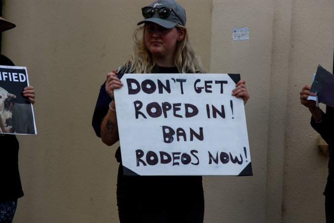 Protest outside of Queanbeyan Rodeo