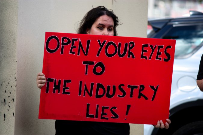 Protest outside of Queanbeyan Rodeo