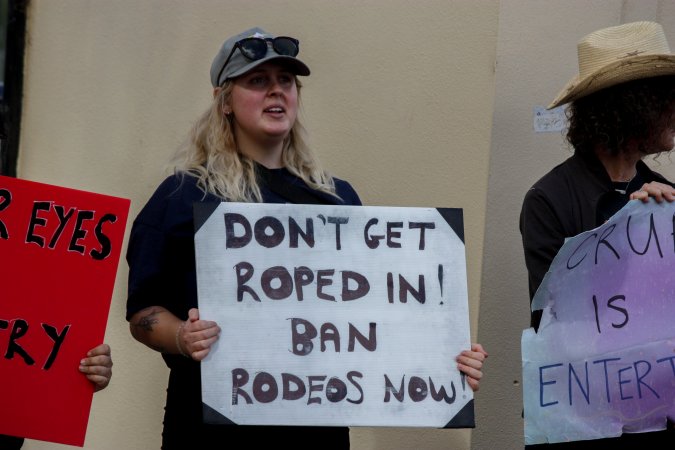 Protest outside of Queanbeyan Rodeo