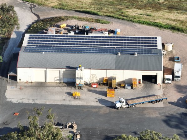 Drone shot of slaughterhouse