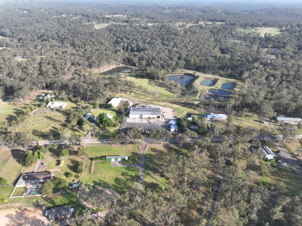 Drone shot of slaughterhouse