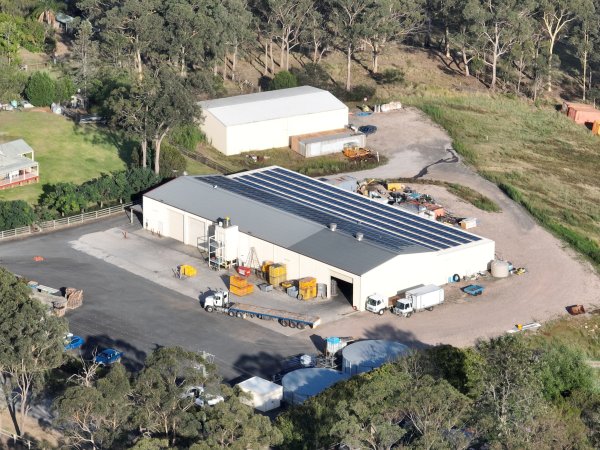 Drone shot of slaughterhouse