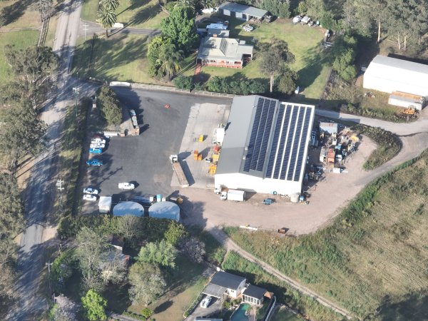 Drone shot of slaughterhouse