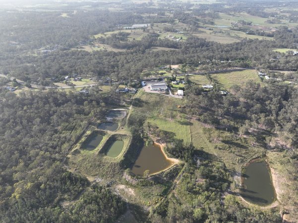 Drone shot of slaughterhouse and surrounding area