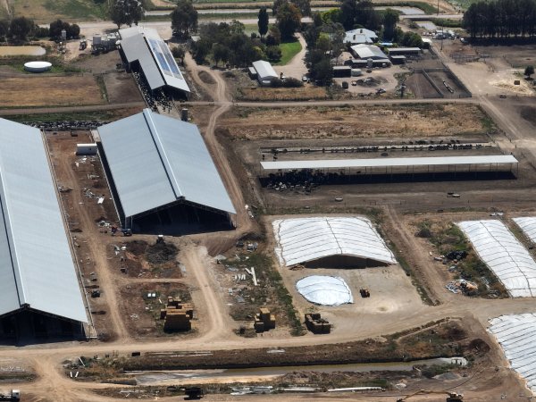 Drone flyover of Calmo Dairy