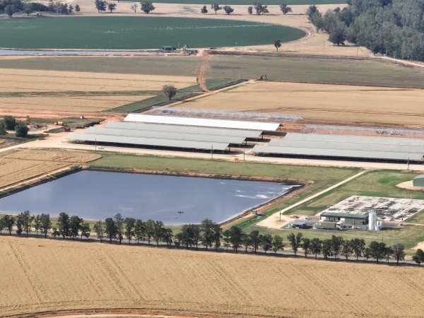 Drone flyover of Moxey Dairy