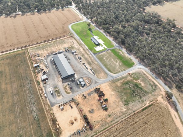 Drone flyover of Moxey Dairy