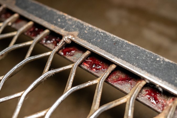 Blood in metal grate