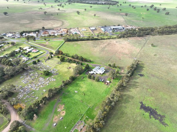 Drone flyover of slaughterhouse