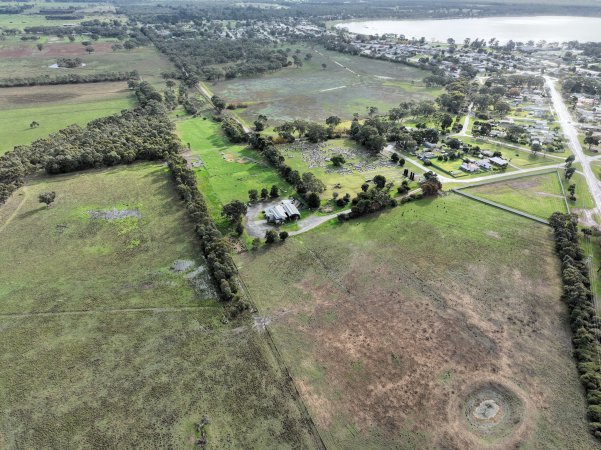 Drone flyover of slaughterhouse